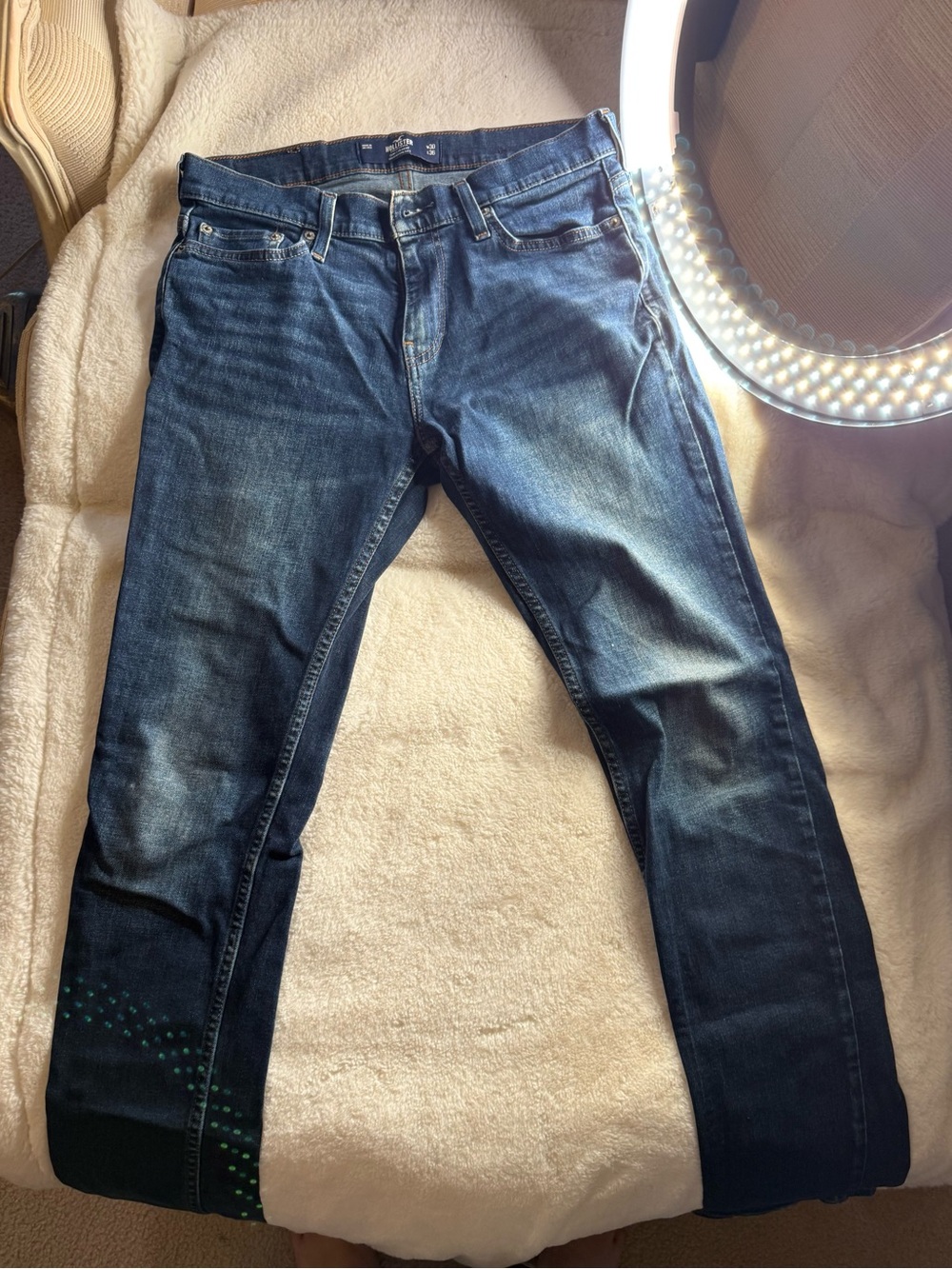 Hollister Epic Flex Men’s Slim Straight Jeans 30x36 Dark Wash Stretch Denim